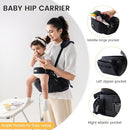 Ergonomic Baby Hip Carrier-Baby Waist Stool with Adjustable Strap and Chest Harness Huge Storage Enhanced Lumbar, Carrier for Newborn to Toddler Black by TinyTreasures Baby Boutique
