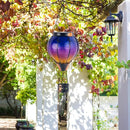 Starsoul Glass Solar Hot Air Balloon Flickering Flame Hanging Garden Light Purple Hot Air Balloon Solar Lantern with Large Basket Waterproof Hot Air Balloon Solar Lamp Decor by GreenHaven Gardens