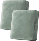 H.VERSAILTEX Velvet Stretch Couch Cushion Cover Plush Cushion Slipcover for Loveseat Cushion Furniture Protector Seat Cushion Sofa Cover (2 Piece Medium Sofa Cushion Covers, Sea Grass) by CozyNest Decor