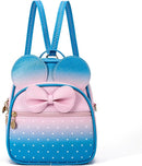 KL928 Girls Bowknot Polka Dot Cute Mini Backpack Small Daypacks Convertible Shoulder Bag Purse for Women by TinyTreasures Baby Boutique