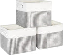 Kntiwiwo Foldable Storage Bin Collapsible Basket 12" x 10" x 9.5" Cube Storage Organizer Bins with Dual Carry Handles for Home Closet Shelves Drawers Organizer, Set of 3, Houndstooth by CozyNest Decor