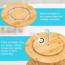 Wood Lazy Susan Organizer Bamboo 2-Tier Rotating Storage Rack – 360° Turntable Organizer for Kitchen, Spices, Cosmetics by CozyNest Decor