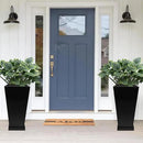 Tall Metal Planter 26" H - 2 Pack, Tall Planters with Removable Insert Shelve & Saucer Trays, Metal Outdoor Planters for Porch, Garden, Patio, Yard(Black) by CozyNest Decor