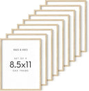 HAUS AND HUES 8.5 X 11 Picture Frame Set of 9 - Certificate Frames 8.5 X 11 Wood Picture Frame, 8.5x11 Picture Frame 8.5x11 Frame Natural Wood Frame, 8.5 X 11 Frame Picture Frame 8.5 X 11 by CozyNest Decor