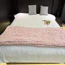 Chunky Knit Blanket Throw 40"x60", Chenille Throw Blankets, Handmade Warm & Cozy Blanket Couch Bed Home Decor, Soft Breathable Fleece Banket, Christmas for Couch Bed Sofa Best Gift (Pink) by CozyNest Decor