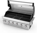 Brand-Man Propane Gas Grill, 40-Inch 6-Burner Built-In Head BBQ Island Outdoor Kitchen, Natural Gas Convertible, Heavy Duty 304 Stainless Steel, 60,000BTUs by GreenHaven Gardens