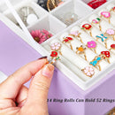 Earrings Jewelry Box for Girls, 5 Layers Jewelry Organizer with Earring Holder Organizer for Girls Earring Organizer Jewelry Boxes for Women Earrings and Necklaces Jewelry Box Organizer Violet by TinyTreasures Baby Boutique