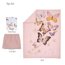 Lambs & Ivy Butterfly Dreams Pink/Gold 3-Piece Nursery Baby Crib Bedding Set by TinyTreasures Baby Boutique