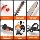 6 in 1 52cc Brush Weed Cutter Petrol Hedge Trimmer Grass Pruner Chainsaw Trimmer with Four Mowing Heads for Gardening Care by GreenHaven Gardens
