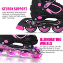 Nattork Blade Roller Skates for Boys with Light Up Wheel, Outdoor & Indoor Illuminating Black Inline Skates for Boys Little Kids Toddler Ages 5-8 4 5 6, Beginners by TinyTreasures Baby Boutique