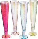 Tall V Shaped Multicolor Beautiful Champagne Flutes 10 Stemmed Set Of 4 10 5 Oz Irid by The Wine Savant