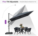 PURPLE LEAF 9 Feet Patio Umbrella Outdoor Cantilever Square Umbrella Aluminum Offset Umbrella with 360-degree Rotation for Garden Deck Pool Patio, Light Grey by GreenHaven Gardens