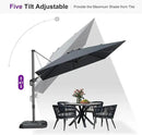PURPLE LEAF 9 Feet Patio Umbrella with Base Outdoor Cantilever Square Umbrella Aluminum Offset Umbrella with 360-degree Rotation for Garden Deck Pool Patio, Grey by GreenHaven Gardens