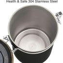 TEDSWAIT Coffee Canisters Airtight Coffee Bean Storage Container Kitchen Stainless Steel Food Storage Container with Scoop Date Tracker & CO2 Valve 61Fl Oz (Black) by CozyNest Decor