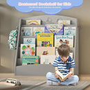 5-Tier Kids Bookshelf Montessori Toddler Book Rack Baby Bookcase Floor Front Facing Magazine Display Shelf for Bedroom Playroom Nursery Classroom Kindergarten Wood (Gray) by CozyNest Decor