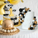 75 Pieces Cake Balls Topper Decorations Foam Cupcake Topper Mini Balloon Cake Topper Balls Cake Picks for Cake Deco Birthday Party Wedding（Black, Gold. Silver, White） by TinyTreasures Baby Boutique