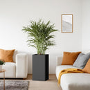 Tall Planters 26 Inch Square Metal Plant Pot with Removable Insert Shelf and Drainage-Modern Tall Black Planters for Indoor & Outdoor-Front Porch,Patio,Garden (14" L X 26" H) by CozyNest Decor