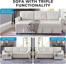 Naomi Home Laura Sectional Sofa White/Air Leather by CozyNest Decor