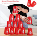 yeesport 24 Pcs Sport Stacking Cups, Sport Training Game for Challenge Competition, Plastic Stacking Cups, Classic Family Game for Kids and Adults, Blue+Red by TinyTreasures Baby Boutique