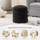 Furniliving Modern Round Ottoman, Soft Bedroom Ottoman Footstool Round Ottomans Stool for Living Room, Bedroom, Makeup Room, Black, Boucle by CozyNest Decor