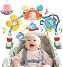 Musical Baby Stroller Arch, Travel Car Seat Toys, Baby Play Arch Crib Accessory, Mobile for Bassinet, Pram Activity Arch Bar for Babies Infants by TinyTreasures Baby Boutique