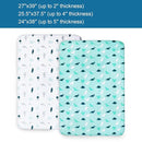 SPRINGSPIRIT Pack and Play Sheets, Pack n Play Sheets Ultra Soft, Mini Crib Sheets 4 Pack, Pack n Play Mattresses Sheets Compatible with Graco Pack n Play, Soft and Breathable, Aqua, Aqua + White by TinyTreasures Baby Boutique