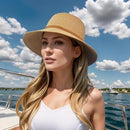 Beach Sun Straw Hats for Women, Summer Sun Protection Foldable Packable Wide Brim Hat by GreenHaven Gardens