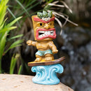 Solar Tiki Statue Outdoor Decor-Tiki Bar Decor-Garden Tiki Surfing Statues Waterproof Decoration Figurine for Tiki Bar,Patio,Balcony,Yard,Lawn,Table,Desk 9.92 Inches Tall by GreenHaven Gardens