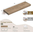 Floating Shelves, 8 Inch Deep Rustic Solid Reclaimed Wood Wall Shelves for Storage, Wall Mounted Display Shelving with Invisible Heavy-Duty Metal Bracket, 24 Inch Width Set of 2, Natural by CozyNest Decor