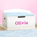 DIBSIES Personalized Creative Wonders Toy Box, Signature Series for Girls, 30 x 19.25 x 18 inches, Soft-Close Lid (White) by TinyTreasures Baby Boutique