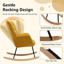 NIOIIKIT Nursery Rocking Chair Teddy Upholstered Glider Rocker Rocking Accent Chair Padded Seat with High Backrest Armchair Comfy Side Chair for Living Room Bedroom Offices (Yellow Teddy) by TinyTreasures Baby Boutique