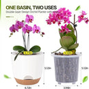 5.8 Inch Self Watering Planters for Indoor Plants with Bottom Watering,2Pack Flower Plant Pots for Outdoor with Drainage, Durable Plastic planters Pots(White) by GreenHaven Gardens