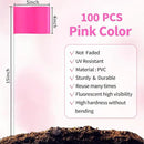 Zozen 100Pack Fluorescent Pink Marking Flags, Writable/15x4x5 Inch, Yard Flags for Lawn & Irrigation & Landscape & Sprinkler & Survey & Dog Training.