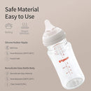 Pigeon Glass Nursing Bottle Wide Neck, Anti-Colic, Streamlined Body, Natural Feel, Easy to Clean, Heat-Resistant, 8.1 Oz(Pack of 2), Includes 2pcs M Nipples (3m+) by TinyTreasures Baby Boutique