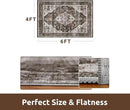 AMOAMI-4X6 Area Rugs for Living Room -Soft Vintage Bedroom Rugs-Non Slip Washable Rug-Throw for Living Room Bedroom Bedside Dining Room Office Brick/Brown by CozyNest Decor