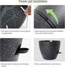 12/10/9 inch Large Self Watering Pots, Planter, Plant Pots with Mesh Drainage Holes for Indoor Outdoor Garden Plants, Plastic Flower Pots with Removable Deep Reservoir, Speckled Black by GreenHaven Gardens