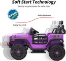 2 Seater Ride on Toy Car for Kids, 24V 4x4 Ride-on Truck Kids Electric Car w/Remote Control, 4x200W Motors - Purple by TinyTreasures Baby Boutique