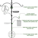 Bird Feeder Pole Wild Bird Feeder Hanging Kit Planter, 83 Inch Bird Feeding Station Kit with 5 Prongs Base Hummingbird Feeder Stand Hook for Outside by GreenHaven Gardens