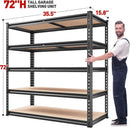 REIBII 2000LBS Garage Shelving Heavy Duty 72''H Storage Shelves 5 Tier Heavy Duty Shelving, Adjustable Metal Shelves for Garage Pantry Closet Kitchen Basement 35.5" W x72 H x 15.8" D, 4 Pack by GreenHaven Gardens