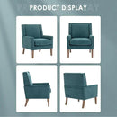 COLAMY Modern Wingback Living Room Chair Set of 2, Upholstered Fabric Accent Armchair, Single Sofa Chair with Lounge Seat and Wood Legs for Bedroom/Office/Reading Spaces, Teal by CozyNest Decor
