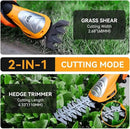 Hoteche Cordless Grass Shear & Hedge Trimmer 2-in-1 Handheld 7.2V Rechargeable Electric Shrub Clippers by GreenHaven Gardens