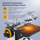 Constant Temperature Lab Monocular Compound Microscope 40X-2500X Magnification with 7" LCD Screen 5MP E-Eyepiece, Adjustable Thermostat Mechanical Stage for Husbandry, Pet Hospitals,Farms by TinyTreasures Baby Boutique