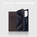 D8 Full Grain Leather Wallet Case for iPhone 15 Pro - [2-in-1] Handcrafted Detachable Diary Style with Magnetic MagSafe Back Cover, Gift Box Included (Brown Cream) by TinyTreasures Baby Boutique
