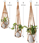 3-Pack Macrame Plant Hanger Indoor - Hanging Planter Basket for Indoor Outdoor - Decorative Boho Plant Holders Set with Beads - Ceiling Flower Pot Holder with 6 Hooks - 35"/30"/24" Brown by GreenHaven Gardens