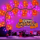7 Ft Halloween Decorations Willow Vine Twig Garland with 8 Modes Timer 63 LED Orange Purple Lights, Halloween Garland with Waterproof Battery Operated for Wall Fireplace Decorations Indoor Outdoor by CozyNest Decor