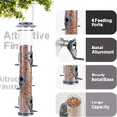 MIXXIDEA 1PK Metal Bird Feeders with 6 Feeding Ports,Tube Bird Feeder with Steel Hanger,Hard Plastic Wild Bird Feeder for Outdoors Hanging, Attracting Birds in Your Lawn, Garden, Balcony-Grey by CozyNest Decor