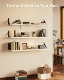 White Wall Shelves, 36 Inches Floating Book Shelves, Long Wall Shelf, Hanging Book Shelves, Long Large Deep Floating Shelf for Kitchen Bedroom by CozyNest Decor