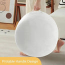 MeMoreCool Round Stuffed Pouf Ottoman Foot Rest, Floor Pouf Foot Stool with Soft Foam Chunk Filling, Small Round Ottoman Footstool Circle Footrest for Living Room, Off-White by CozyNest Decor