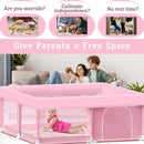 Pink Baby Playpen with Mat, 50x50 Inch Playpen with Mat Waterproof for Babies and Toddlers Play Pen for Girls Pink Playards Safety Gate Fence Active Center Indoor by TinyTreasures Baby Boutique