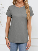 Soft Short Sleeve Shirts for Women, Crew Neck T Shirts for Women Loose Fitting Lightweight Top Basic Tee Shirt by TinyTreasures Baby Boutique